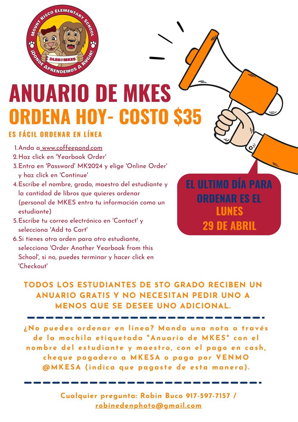 Yearbook Flyer Spanish